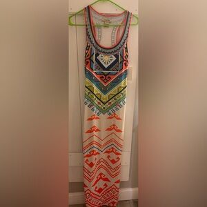 Flying Tomato Tribal Chevron Maxi dress-Teal, Lime, Coral, Navy